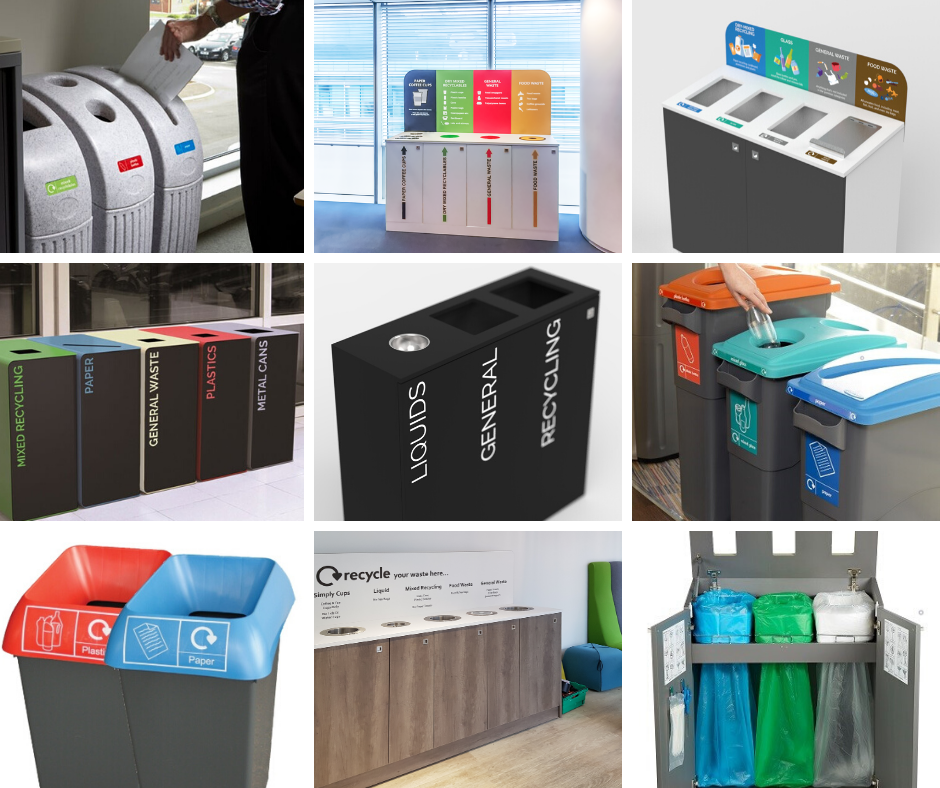 Recycling bins for offices, schools, universities, cafes, restaurants and more
