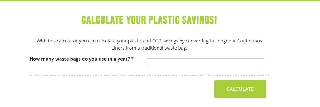 calculate your plastic savings and carbon footprint reduction