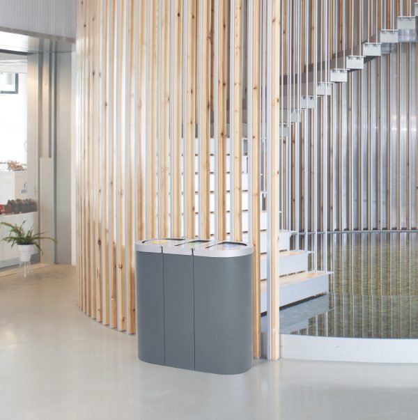 Adapt office recycling bin station great for modern reception areas