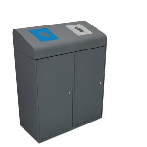urban 2 Waste recycling bin with self closing flaps