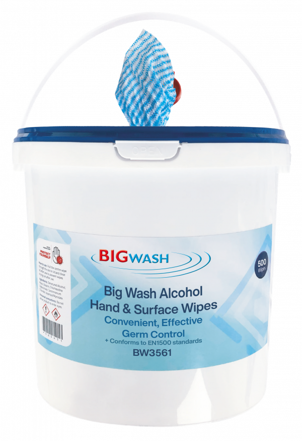 Big Wash Wipes Tub BW3561 antibacterial antiviral alcohol wipes for cleaning surfaces