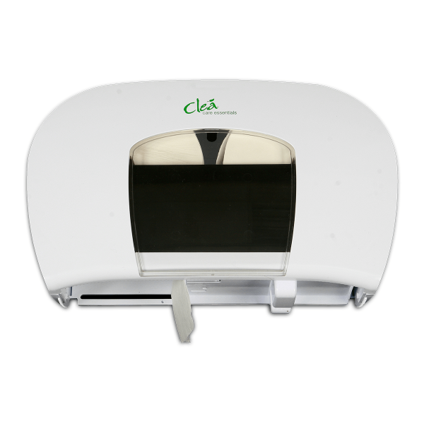 Slim, stylish and hygienic toilet paper roll dispenser to fit 2 clea toilet paper rolls