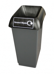 black general waste bin for offices