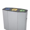3 compartment recycling bin with closed lid