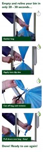 how to quickly change a bin liner without touching the waste