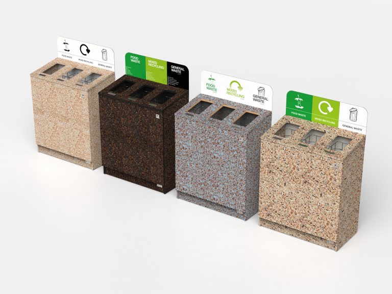 recycling bins made from recycled materials