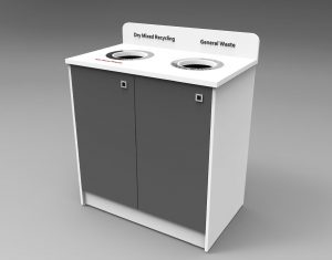 custom made recycling and waste bin station