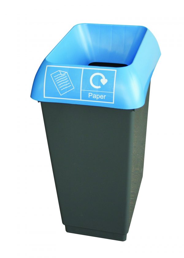 blue paper waste recycling bin for offices