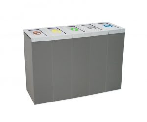 RB8522 office recycling bins with multiple compartments