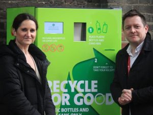 helping the general public recycle more, reverse vending machine at kings cross station
