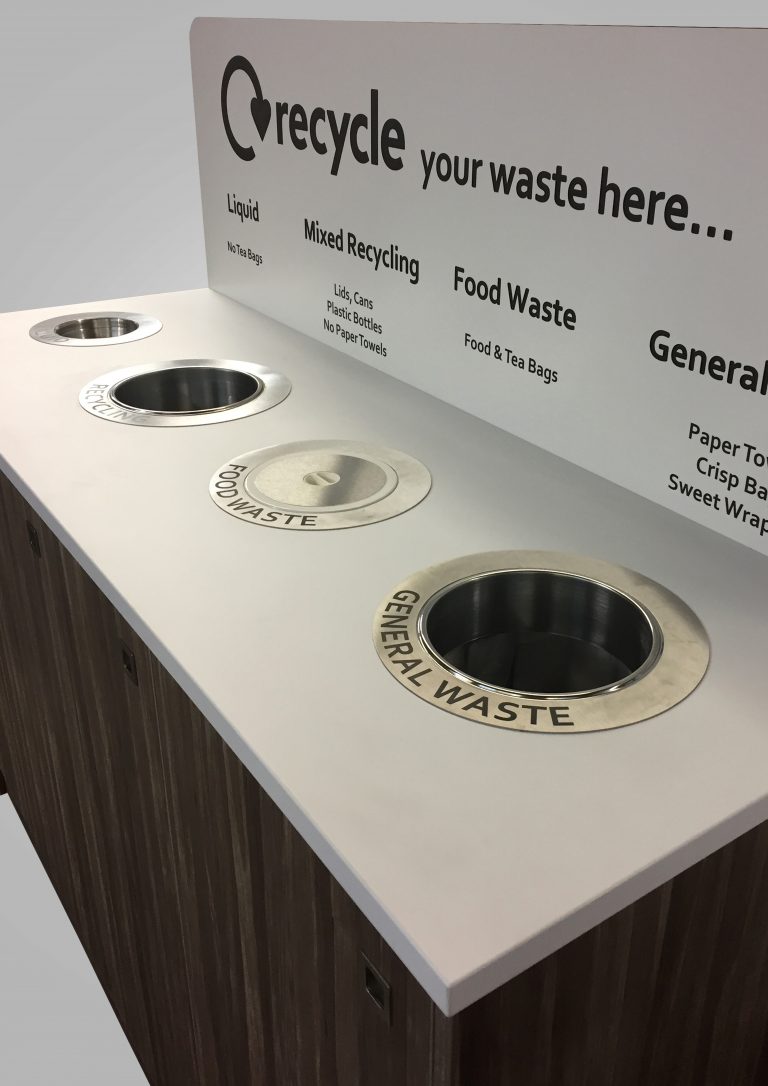 bespoke recycling station for large british offices