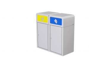 2 compartment recycling bin station