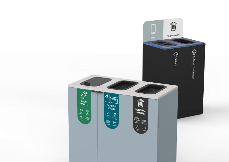 Unisort Aspire Recycling Bin with recycled worktops