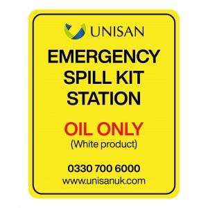 oil only Spill Control Signage 160 x 200mm for emergency spill kit station