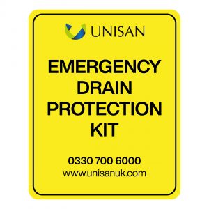 Spill Control Signage 160 x 200mm emergency drain protection kit