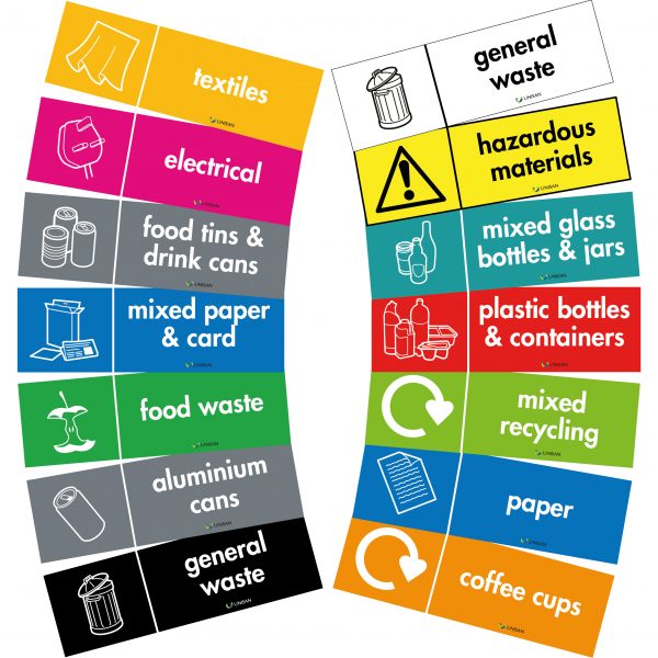 recycling bin labels for office waste bins wrap recommended