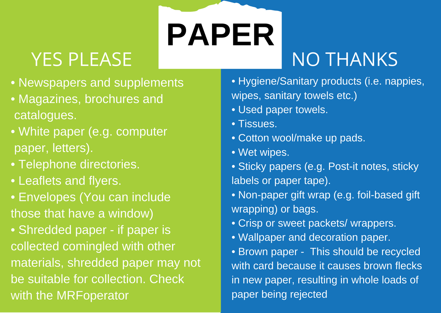 What PAPER can i recycle