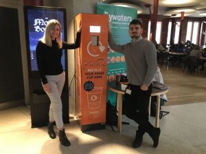 bywaters and frugalpac simply recylable cafe crush reverse vending machine