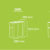 dimensions of multi compartment office recycling bins