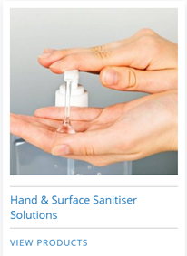 hand and surface sanitiser range