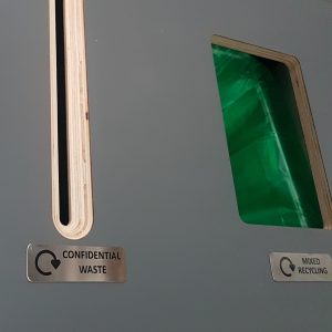 metal recycling bin signage