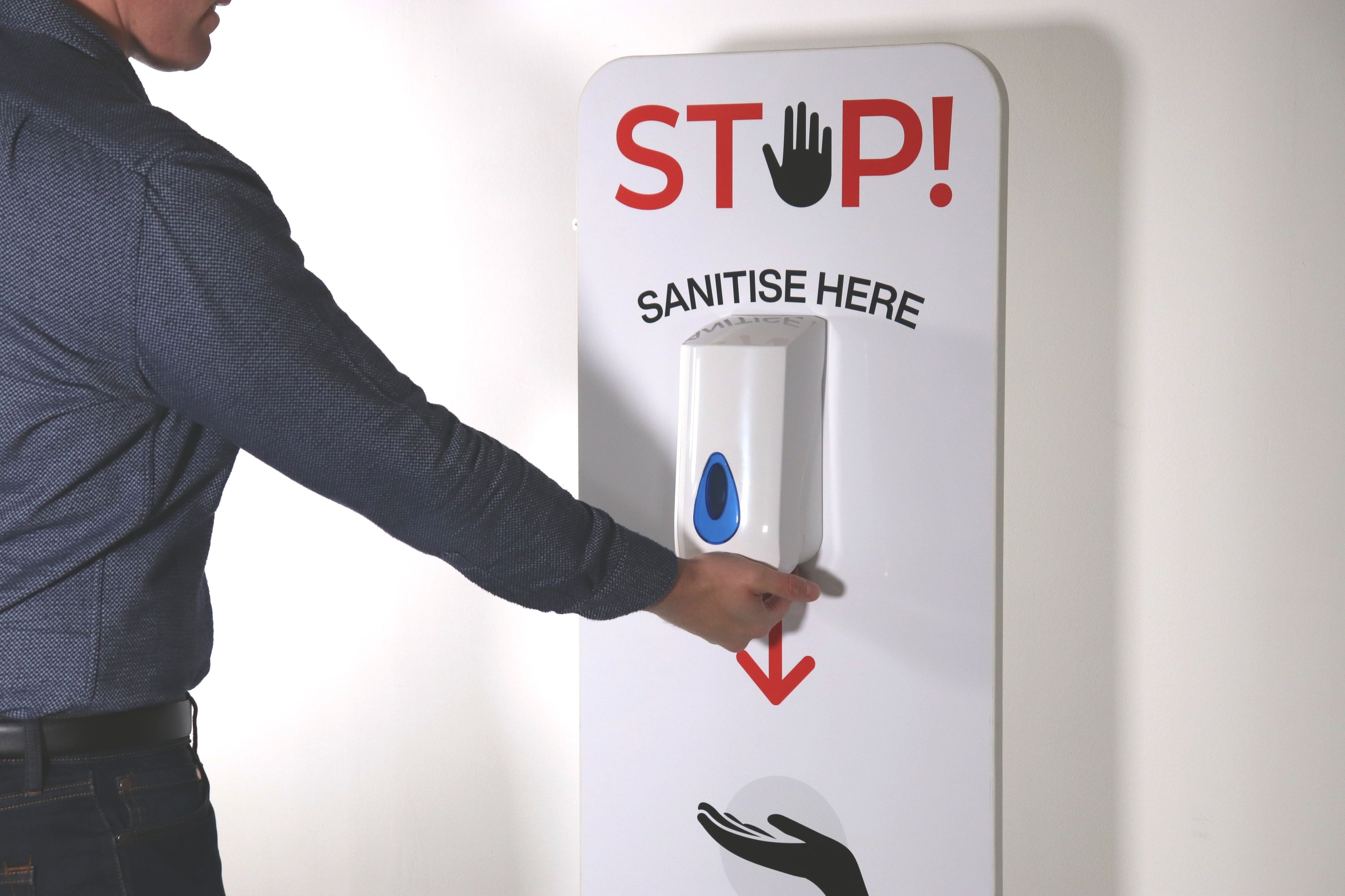 stop and sanitise hands station